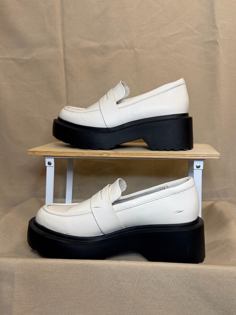 wild fable White Platform Penny Loafers with Black Sole - Picture 2 of 4